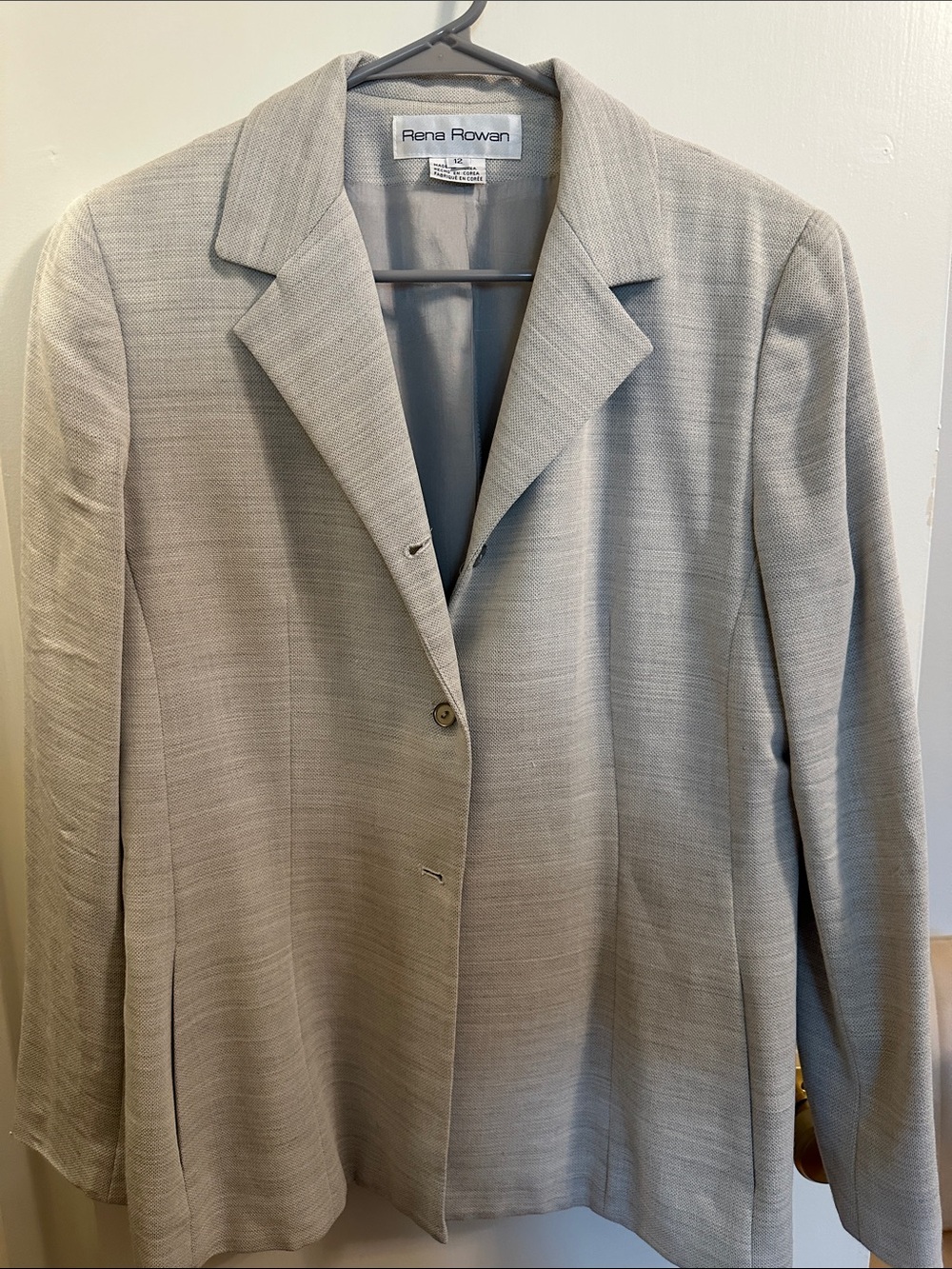 Rena Rowan Light Gray Tailored Blazer Size 12